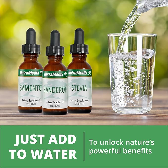 NutraMedix Stevia - Bioavailable Liquid Stevia Leaf Extract Drops for Microbial Support - Sugar
