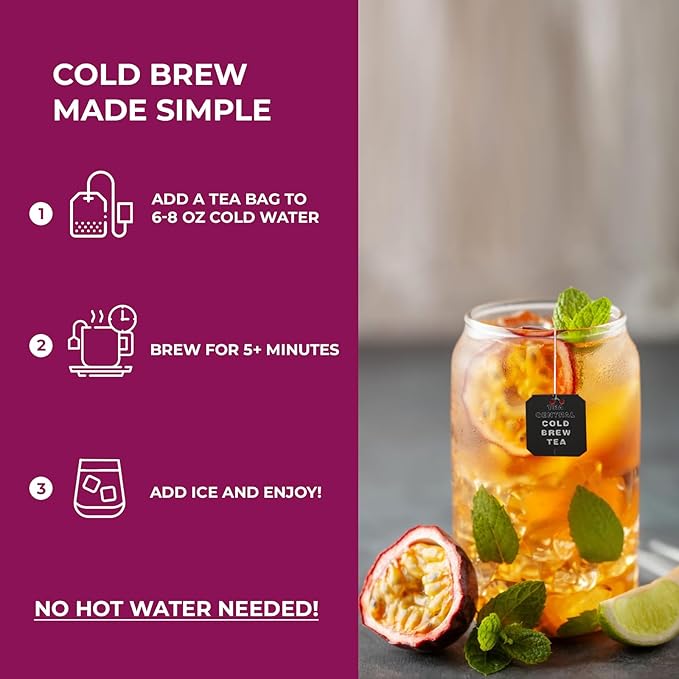 Life Plus Style Gourmet TEA CENTRAL Passion Fruit Iced Tea with Organic Ceylon Green Tea Refreshing