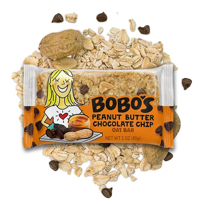 Bobo's Oatmeal Bars, Peanut Butter Chocolate Chip, Gluten Free Vegan Whole Grain Oat Bars, Pack of