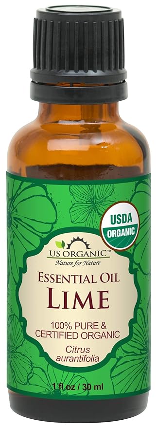 US Organic Lime Essential Oil - Certified Organic, Steam Distilled - W/Euro droppers (More Size
