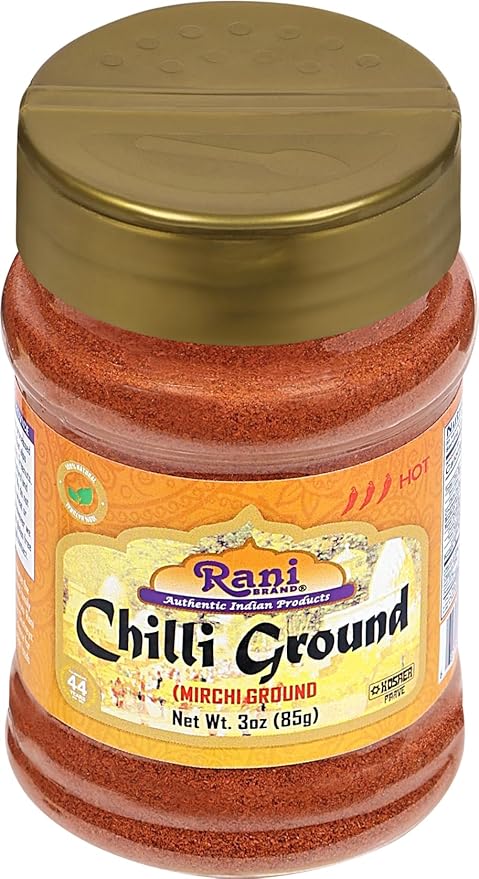 Rani Chilli Powder (Mirchi) Ground Indian Spice 3oz (85g) PET Jar ~ All Natural | Salt-Free | Vegan