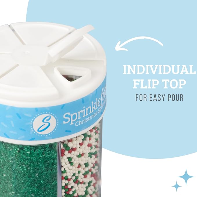 Sweets Indeed Sprinkles 6 Cell Edible Sprinkle Mix Jimmies Perfect for Cake Decorations Baking Ice