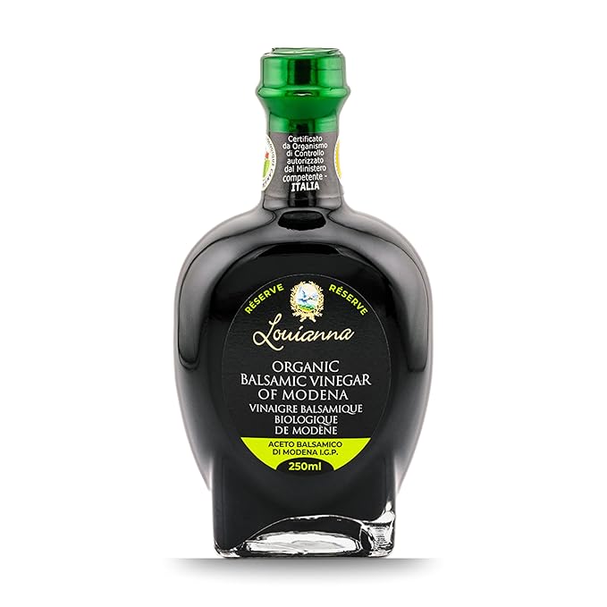 Louianna - Organic Balsamic Vinegar of Modena, High Polyphenol Aged Balsamic Vinegar, Aromatic