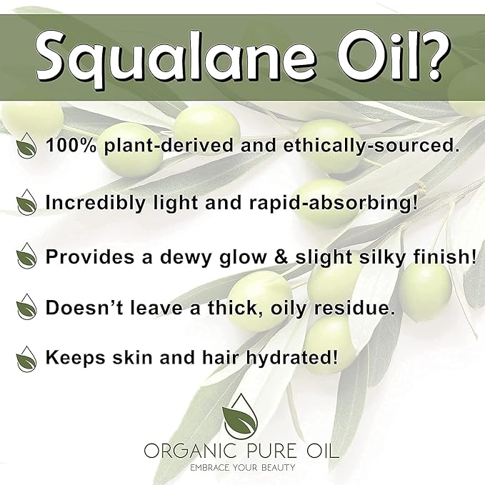 OPO Squalane Oil - Pure, Natural, Plant-Derived, Non GMO, Refined - 16 oz - Squalene Alternative