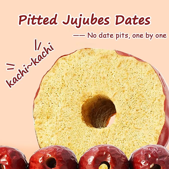 KachiKachi Jujube Dates Pitted-1.1lb/500g/, Big | Sweet | Dried Jujube Fruit Chinese Red Dates