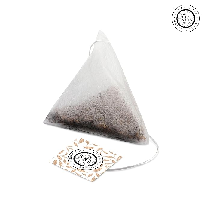 Pride of India | Sip and Relax : Bedtime Tea | 15 Pyramid Full Leaf Individually Wrapped Tea Bags|