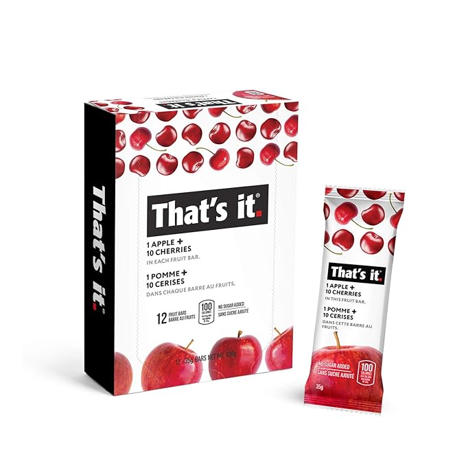 That's it. Apples + Cherry 100% Natural Real Fruit Bar, Best High Fiber Vegan, Gluten Free Healthy