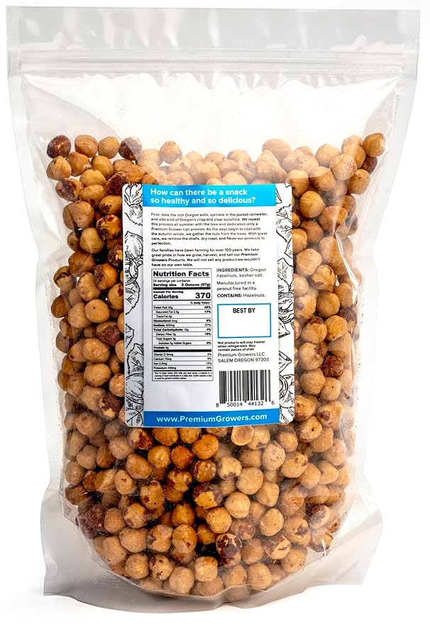 Oregon Farm To Table - Hazelnuts from Premium Growers - Dry Roasted - Lightly Salted ??Kosher