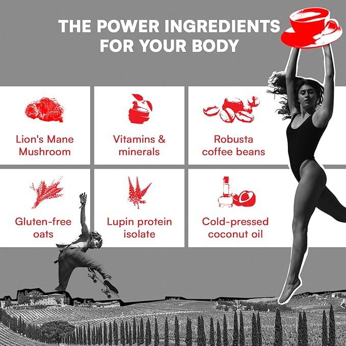 Sustained Energy Boost (11 servings) - Instant Coffee - Mushroom Coffee with Lion's Mane, Vitamins