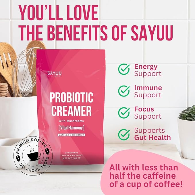 SAYUU Functional Probiotic Creamer With Mushrooms ??Enriched With Powerful Adaptogenic Mushrooms