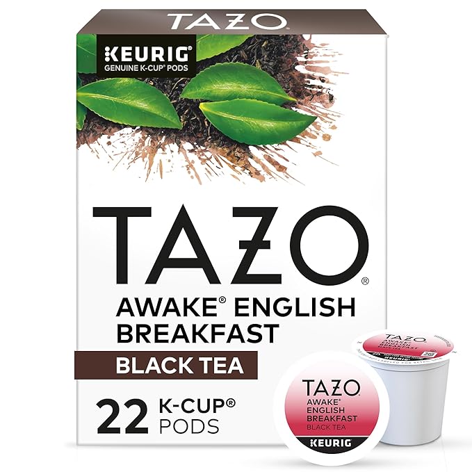 TAZO Awake English Breakfast Tea K-Cups, Bold Traditional Breakfast-Style Black Tea for Health and