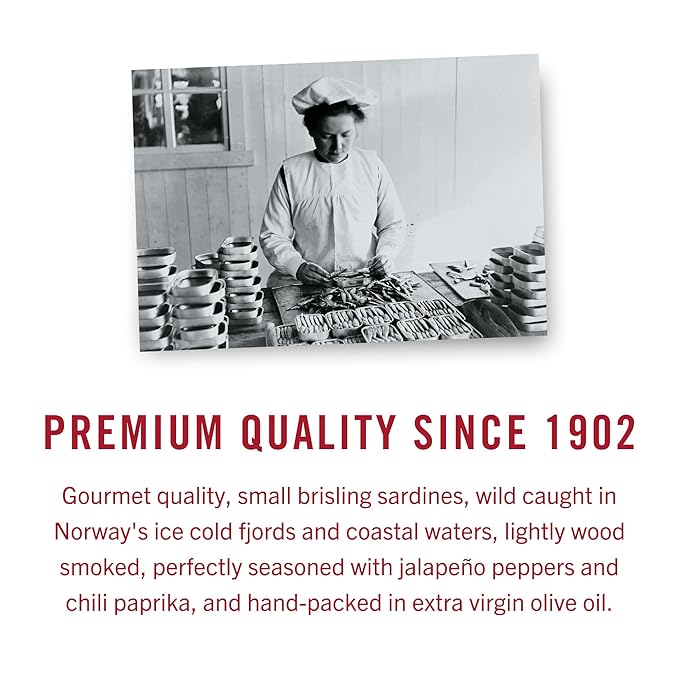 King Oscar Wild Caught Sardines in Extra Virgin Olive Oil, Hot Jalapeno Peppers, 3.75 Ounce (Pack