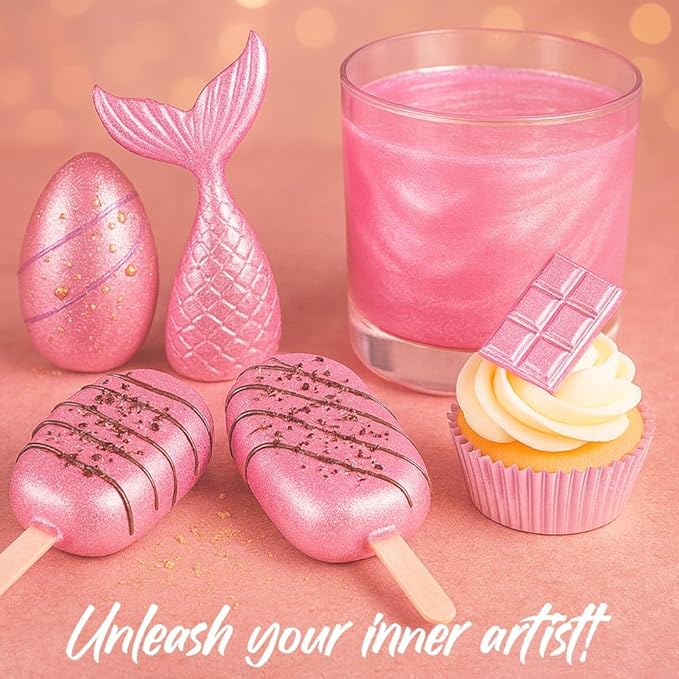Luster Dust, Pink Luster Dust Edible Cake Decorations, Light Pink Edible Luster Dust for Drinks