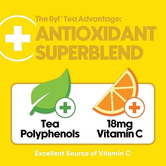 Ryl Iced Tea, Lemon, Antioxidant Superblend, Zero Sugar, Low Carb, Zero Calorie Iced Tea, 16.0 Fl