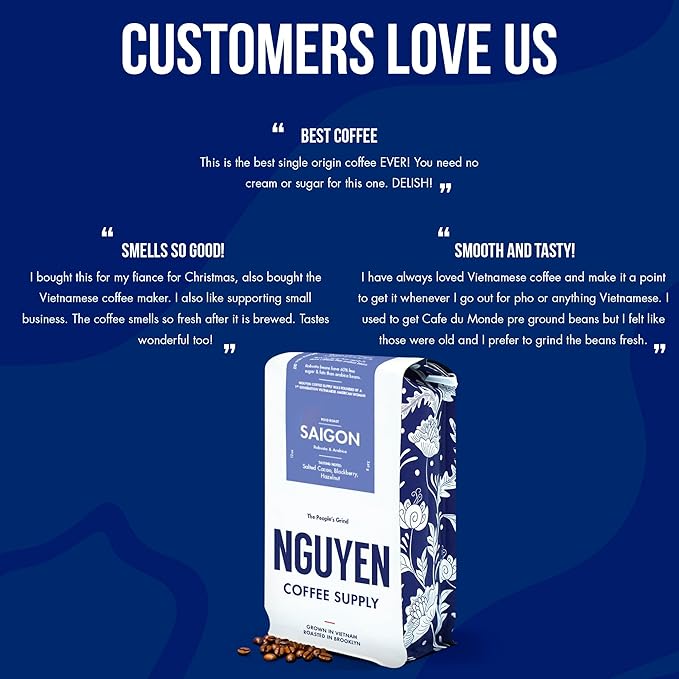 Nguyen Coffee Supply - Saigon Robusta & Arabica Blend: Dark Roast Premium Whole Coffee Beans