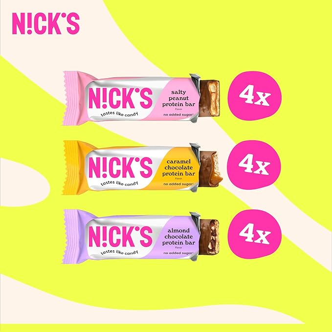 Nick's Protein Bars Chocolate Variety Pack High Protein, Low Calories, Low Carb Keto Friendly