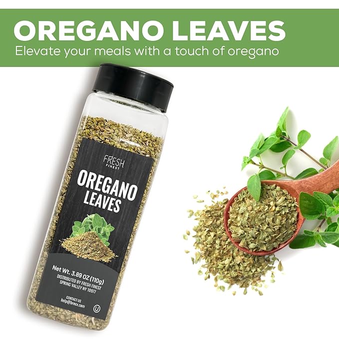 Fresh Finest Oregano 3.89oz - Premium Dried Oregano Leaves - All-Natural, Non-GMO, Gluten-Free