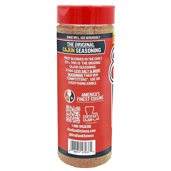 Original Cajun Seasoning - 16 oz Jar, Low Sodium, No MSG, All Natural - Authentic Louisiana Spice