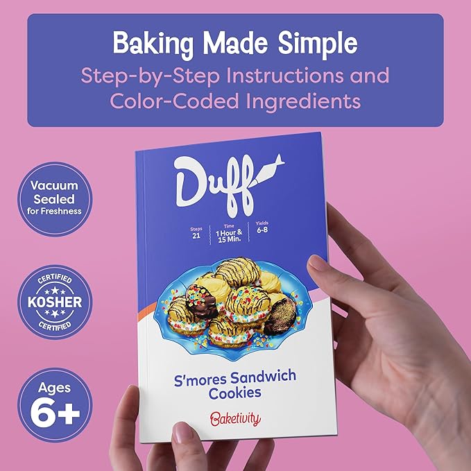 Baketivity x Duff Goldman S?셫ores Sandwich Cookies Kit Kids Baking Set Cooking Kits for Kids with