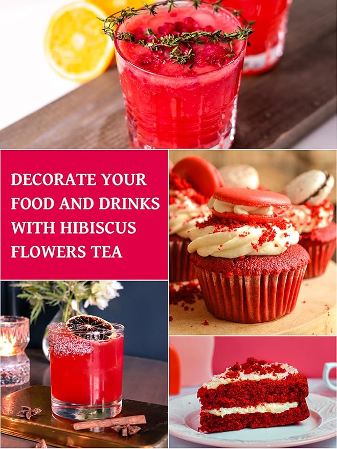 TeeLux Hibiscus Iced Tea, Family Sized Hibiscus Tea Bags, Natural Hibiscus Flowers Herbal Tea