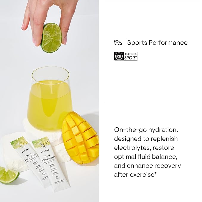 THORNE - Daily Electrolytes - Zero Sugar & Low-Calorie Electrolyte Drink Mix - Naturally Flavored &