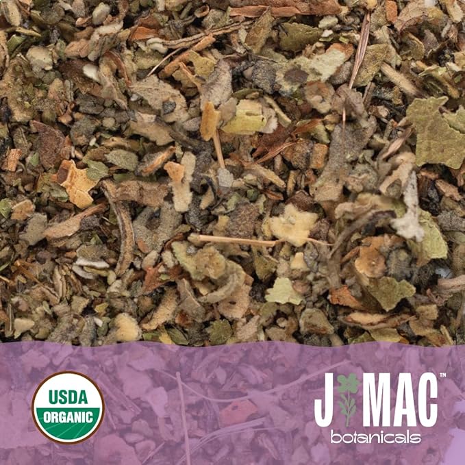 J Mac Botanicals Organic Mullein Leaves (16 oz) Certified USDA Organic. Loose Leaf Mullein Herbal