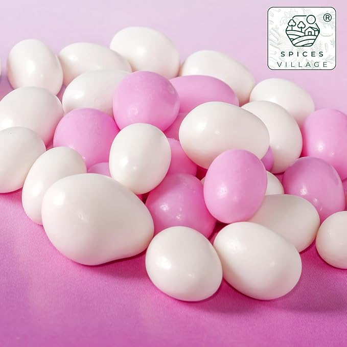 Spices Village Jordan Almonds, Pink and White, Crunchy Candy Coated Almonds, 32 oz, Perfect for