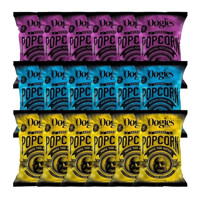 Oogie's Gourmet Popcorn | 18 Pack | Variety Flavor Pack | Gluten Free Popcorn Snacks | 1oz