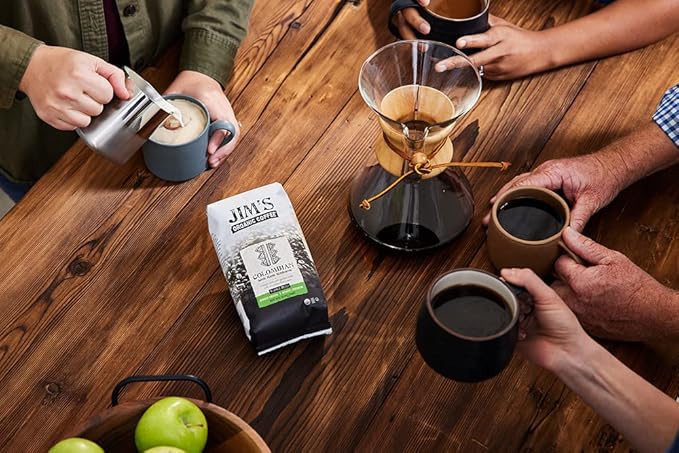 Jim?™s Organic Coffee ??Colombian ??Single Origin, Medium Roast - Whole Bean 12 oz Bag