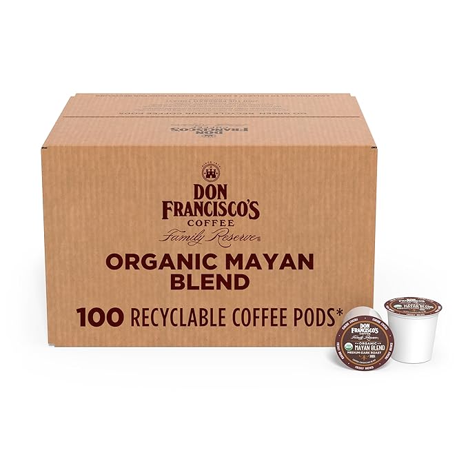 Don Francisco's Organic Mayan Blend Coffee - 100 K-Cup Compatible Single-Serve Pods - 100% Arabica