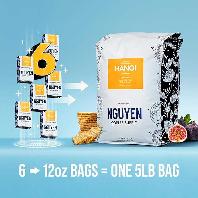 Nguyen Coffee Supply - Hanoi Robusta: Dark Roast Premium Whole Coffee Beans, Vietnamese Single