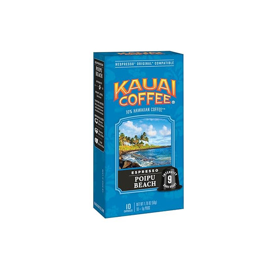 Kauai Coffee Espresso Pods Compatible with Nespresso Original Coffee Makers – Arabica Coffee, 10%