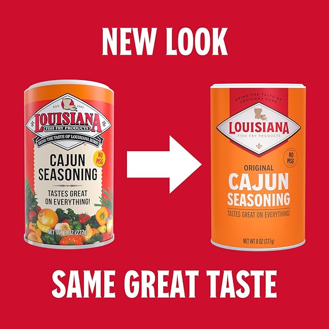 Louisiana Fish Fry Cajun Seasoning - Flavorful All-Purpose Seasoning 8 oz. (Pack of 2) - Perfectly