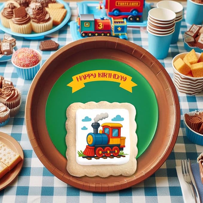 Train Cookies Choo Choo Train Theme Party Favors | Individually Wrapped 24 Pack Themed Cookies |