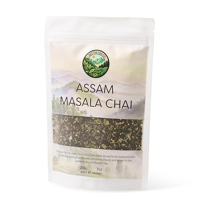 Sattva Tea Co | Assam Masala Chai | 200g/7oz Loose Leaf (Makes 40+ Cups) | Spiced Chai Tea Blend