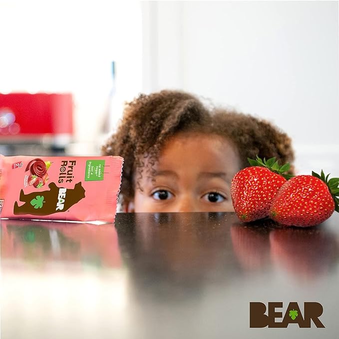 BEAR Real Fruit Snack Rolls - Gluten Free, Vegan, and Non-GMO - Strawberry ??36 Rolls, Healthy