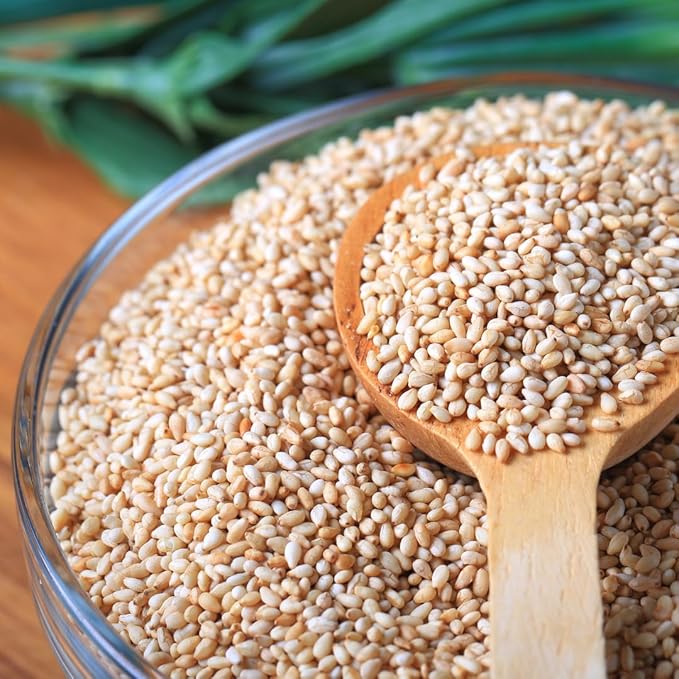 GranAroma White Sesame Seeds, 13.9 oz, Garnish & Seasoning, Versatile Seeds, Nutty Flavor
