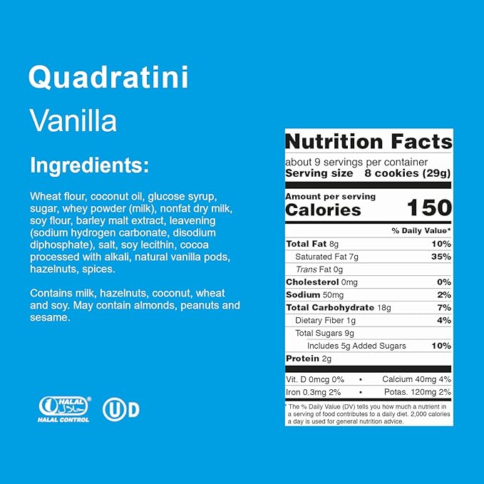 Loacker Quadratini Variety Pack Wafer Cookies LARGE - 30% Less Sugar - Mix of Hazelnut, Dark