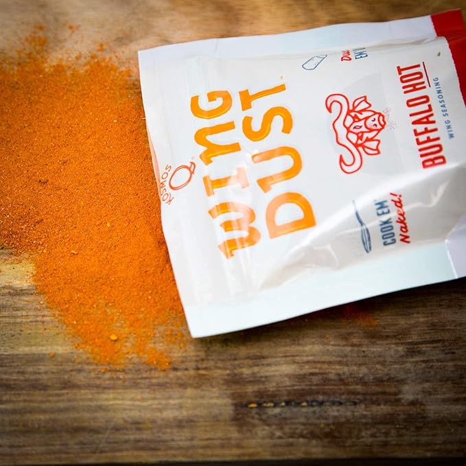 Kosmos Q Hot Buffalo Wing Dust, Spicy Chicken Wing Seasoning Powder for Wings, Popcorn, Fries &