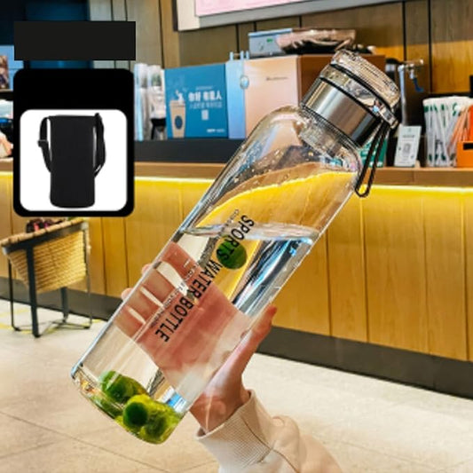 2L Glass Water Bottle with Strap Outdoor Travel Sports Portable Leak Proof Beverage Tea Glass