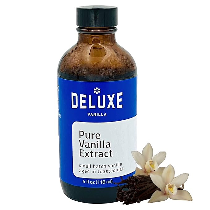 Pure Vanilla Extract for Baking (4 oz) Deluxe Vanilla Gourmet Vanilla Made from Real Vanilla Beans