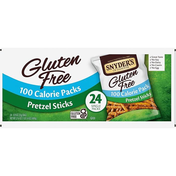 Snyder's of Hanover Gluten Free Pretzel Sticks, 100 Calorie Individual Packs, 24 Ct