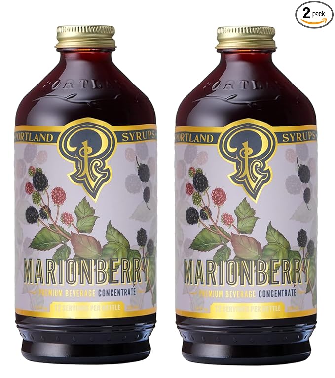 Portland Syrups Marionberry Syrup - Craft Pacific Northwest Fusion for Cocktails, Desserts, Soda