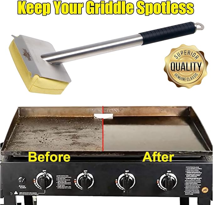 Grill Brush Bristle Free,BBQ Replaceable Scraper Cleaning Head,Safe Grill Accessories for Cast Iron