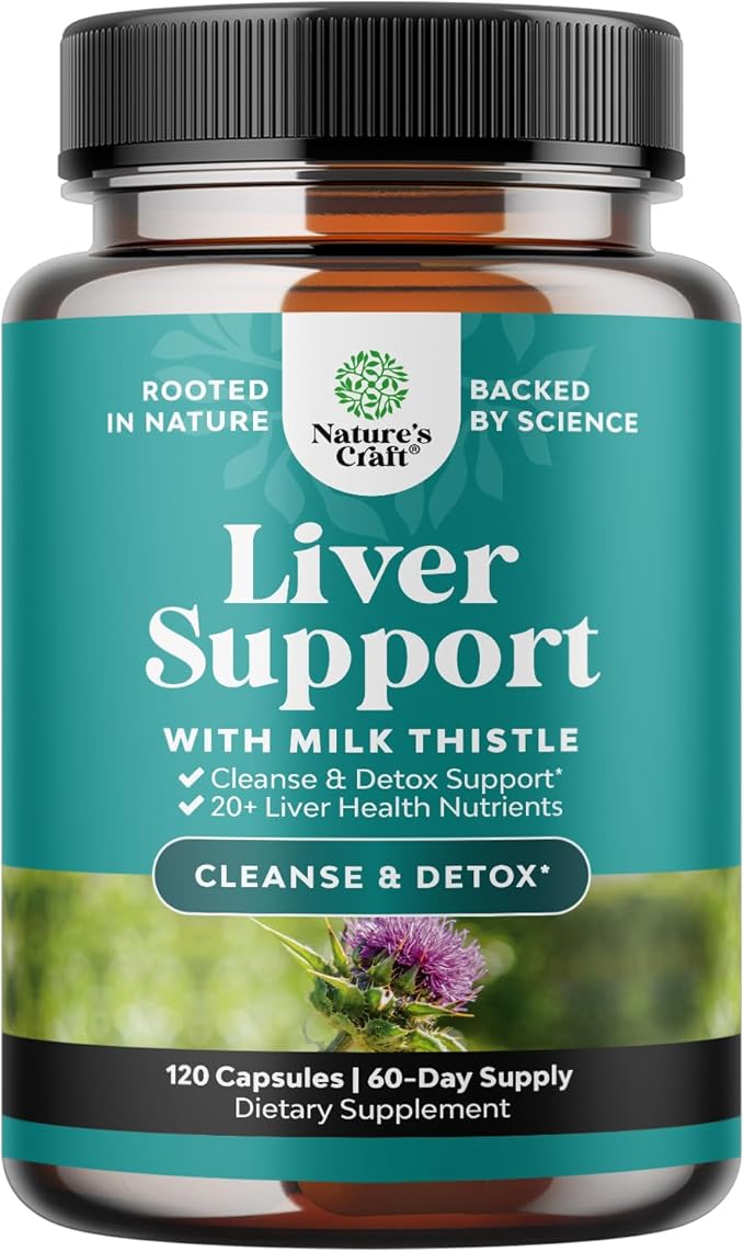 Liver Cleanse Detox & Repair 120 Capsules - Herbal Liver Support Milk Thistle Supplement