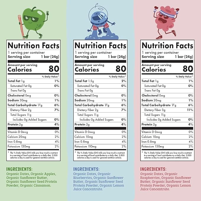 Skout Organic Kids Snack Bar Variety Pack (36 Pack) | Organic Kids Snack Bars | Plant-Based