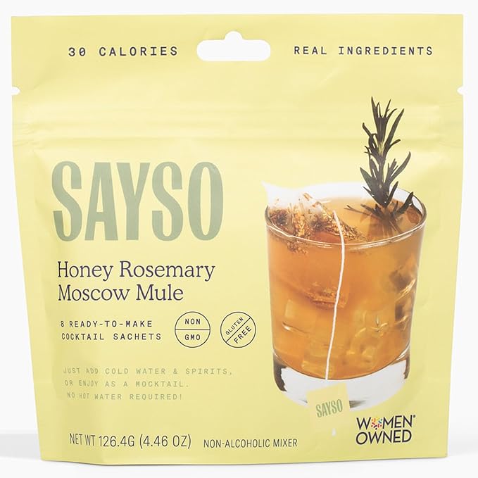 SAYSO Honey Rosemary Moscow Mule | The Original Craft Cocktail Tea Bag Mixer (Steep in Vodka & Cold