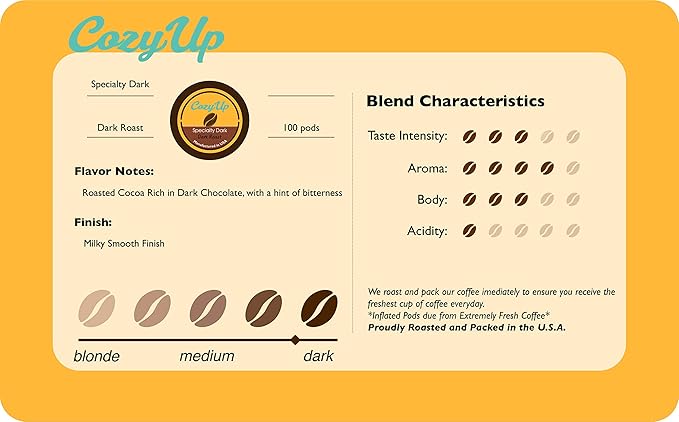 Cozy Up | 100-Count | Specialty Dark Single-Serve Coffee Pods Compatible with Keurig K-Cup Brewers