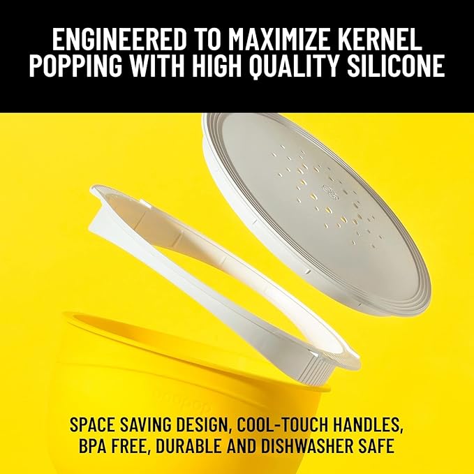 Opopop Silicone Popcorn Popper - Microwave Popcorn Maker Collapsible Bowl, BPA-Free and Dishwasher