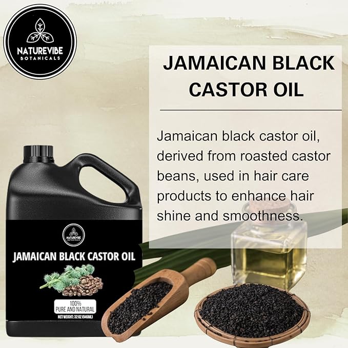 Naturevibe Botanicals Jamaican Black Castor Oil 32 Ounces | 100% Pure and Natural | Great for Skin